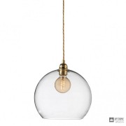 Ebb & Flow LA101635 — Потолочный подвесной светильник Rowan Pendant Lamp - Clear with Brass - 28 см