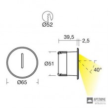I-LED 92514 — Настенный встраиваемый светильник Cut, серый