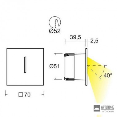 I-LED 92559 — Настенный встраиваемый светильник Cut, серый