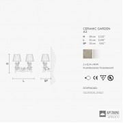 Masiero CERAMIC GARDEN A2 V95 — Настенный накладной светильник Classica