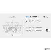 Masiero EVA S20+10 V30 — Потолочный подвесной светильник ECLETTICA EVA