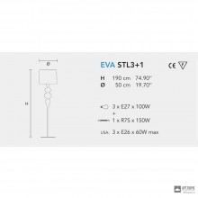 Masiero EVA STL3+1 V72 — Напольный светильник ECLETTICA EVA