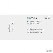 Masiero EVA TL1 M V50 — Настольный светильник ECLETTICA EVA