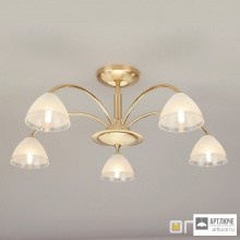 Orion DLU 1600 5 gold-matt 438 klar-matt — Потолочный накладной светильник Opaldesign ceiling light, 5 lamps, brushed gold with frosted glasses