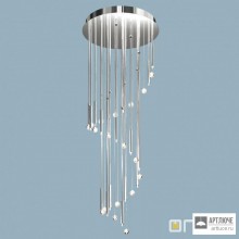 Orion DLU 2345 60L 18 1,9m chrom — Потолочный подвесной светильник Spiral chandelier with crystal balls, 18 lamps, chrome finish