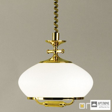 Orion HL 6-1272 gold-Zug 386 opal-gold — Потолочный подвесной светильник Empire pendant lamp, 24K gold plated, 32cm, with pulley system