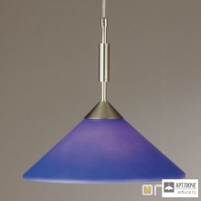 Orion HL 6-1403 1 satin 446 blau (1xE27) — Потолочный подвесной светильник Artdesign single pendant lamp, satin chrome finish and blue glass shade, dia 30cm