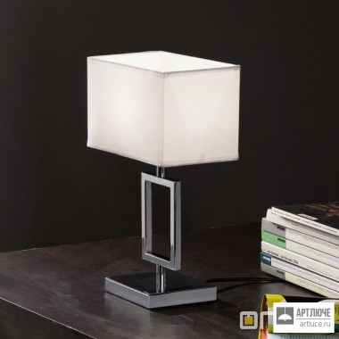 Orion LA 4-1135 1 chrom (1xE27) — Настольный светильник Elda table lamp, chrome finish, with white shade