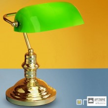 Orion LA 4-587 1 MS grun (1xE27) — Настольный светильник Bankers Lamp, Shiny Brass finish and green glass shade