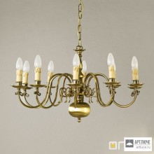 Orion LU 1235 10 Patina — Потолочный подвесной светильник Flemish chandelier, 10 lamps, Antique Brass finish