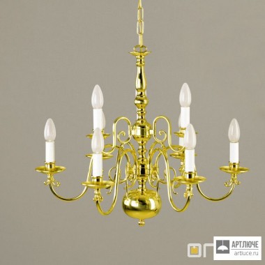 Orion LU 1235 6+3 MS — Потолочный подвесной светильник Flemish chandelier, 9 lamps, Shiny Brass finish