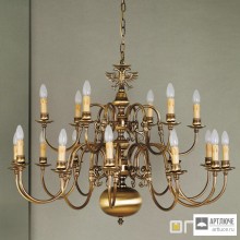 Orion LU 1239 12+6 Patina - mit Adler — Потолочный подвесной светильник Classic flemish chandelier, 12+6 lamps, Antique Brass finish, with eagle