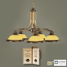 Orion LU 1376 5 Patina 354 champ — Потолочный подвесной светильник Austrian Old Lamp Chandelier, Antique Brass finish, 5 champagne glass shades