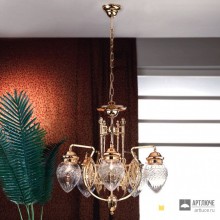 Orion LU 1440 5 gold 411 klar-Schliff — Потолочный подвесной светильник Budapest chandelier, 5 lights in 24K gold plated finish with clear cut glasses
