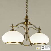 Orion LU 1461 2 Patina-Zug 385 opal-Patina — Потолочный подвесной светильник Empire chandelier, Antique Brass finish, with 2 opal glasses and pulley system