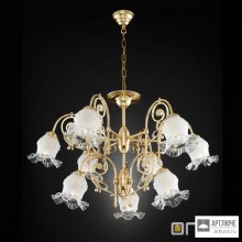 Orion LU 1716 6+3 MS 492 (9xE27) — Потолочный подвесной светильник Ringstrasse chandelier, 9 lamps, shiny brass finish with decorated glasses