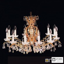 Orion LU 2143 12 gold (12xE14) — Потолочный подвесной светильник Hirohito crystal chandelier, 12 lamps and 24K gold plated