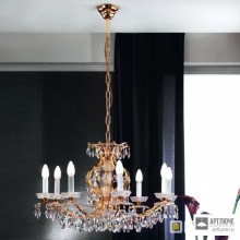 Orion LU 2143 8 gold (8xE14) — Потолочный подвесной светильник Hirohito crystal chandelier, 8 lamps and 24K gold plated