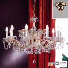 Orion LU 2215 10 MT-gold A (10xE14) — Потолочный подвесной светильник Maria Theresia crystal chandelier, 10 lamps, 24K gold plated