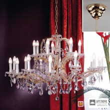 Orion LU 2216 14+7 MT-gold A (21xE14) — Потолочный подвесной светильник Maria Theresia classic chandelier, 14+7 lamps, 24K gold plated