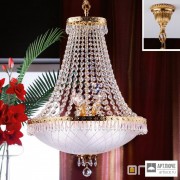 Orion LU 2385 6+3 55 gold (6xE27+3xE14) — Потолочный подвесной светильник Empire Crystal Chandelier with satin diffused cut glass, 9 lamps, 24K gold plated