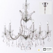 Orion LU 2413 6 MT-silber (6xE14) — Потолочный подвесной светильник Theresa chandelier, 6 lamps, silver finish and Asfour crystal