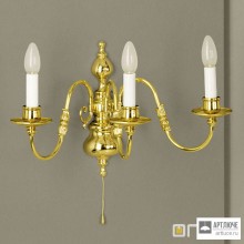 Orion WA 2-349 3 MS — Настенный накладной светильник Wall Light flemish style, 3 lamps, shiny brass finish