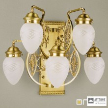 Orion WA 2-689 5 bronze 376 klar-matt — Настенный накладной светильник Budapest wall light, 5 lamps in bronze finish with satin diffused cut glasses