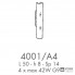 Possoni 4001-A4 — Настенный накладной светильник NOVECENTO