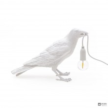 Seletti 14732 — Дизайнерская настольная лампа для гостиной в форме белого ворона Bird Lamp White Waiting