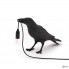 Seletti 14735 — Настольный светильник в форме черного ворона Bird Lamp Black Waiting