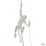 Seletti 14883 — Дизайнерский подвесной светильник Обезьяна MONKEY LAMP, белый