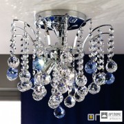 Orion DLU 2324 3 42 chrom blau (3xE14) — Потолочный накладной светильник KRISTALL KLASSISCH ceiling light, 3 lamps, chrome plated, clear+blue crystal