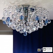 Orion DLU 2324 6 52 chrom blau (6xE14) — Потолочный накладной светильник KRISTALL KLASSISCH ceiling light, 6 lamps, chrome plated, clear+blue crystal