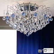 Orion DLU 2324 9 62 chrom blau (9xE14) — Потолочный накладной светильник KRISTALL KLASSISCH ceiling light, 9 lamps, chrome plated, clear+blue crystal