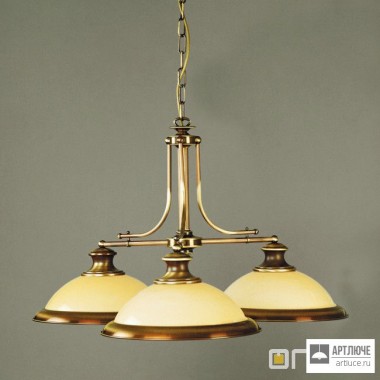 Orion LU 1377 3 Patina 355 champ — Потолочный подвесной светильник Austrian Old Lamp Chandelier, Antique Brass finish, 3 large champagne glass shades