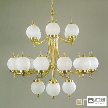 Orion LU 1510 12+6+4 bronze 407 18 matt — Потолочный подвесной светильник Chandelier 1510 Objektdesign, 22-lights, bronze finish and satin glasses