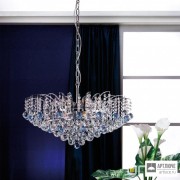 Orion LU 2324 10 72 chrom blau (10xE27) — Потолочный подвесной светильник KRISTALL KLASSISCH chandelier, 10 lamps, chrome plated, clear+blue crystal