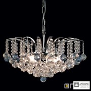 Orion LU 2324 6 52 chrom blau (6xE14) — Потолочный подвесной светильник KRISTALL KLASSISCH chandelier, 6 lamps, chrome plated, clear+blue crystal