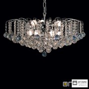 Orion LU 2324 9 62 chrom blau (9xE14) — Потолочный подвесной светильник KRISTALL KLASSISCH chandelier, 9 lamps, chrome plated, clear+blue crystal