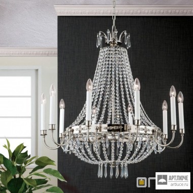 Orion LU 2405 10 80 Altsilber — Потолочный подвесной светильник Empire Crystal Chandelier, dia 80cm, antique silver plated