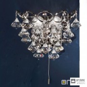 Orion WA 2-1224 2 chrom — Настенный накладной светильник KRISTALL KLASSISCH wall light, 2 lamps, chrome plated, pyramid crystals