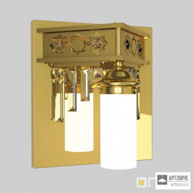 Orion WA 2-1244 1 gold Prisma klar — Настенный накладной светильник ORIONtal wall light, 1 lampholder, 24K gold plated and clear crystal prisms